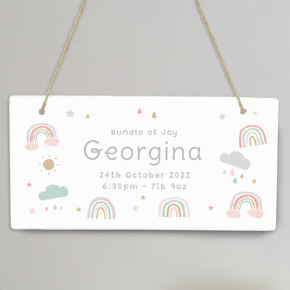 Personalised Rainbow Wooden Sign - MK&JD Gifts