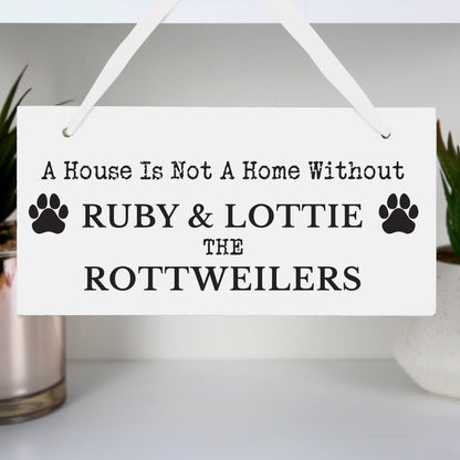 Personalised Paw Print Dog Breed Wooden Sign - MK&JD Gifts