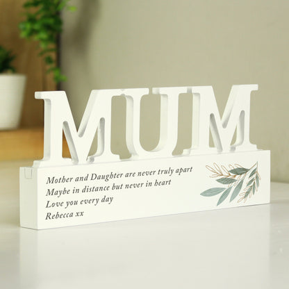 Personalised Botanical Wooden Mum Ornament - MK&JD Gifts