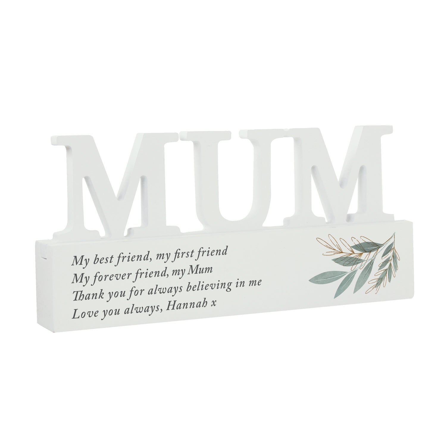 Personalised Botanical Wooden Mum Ornament - MK&JD Gifts