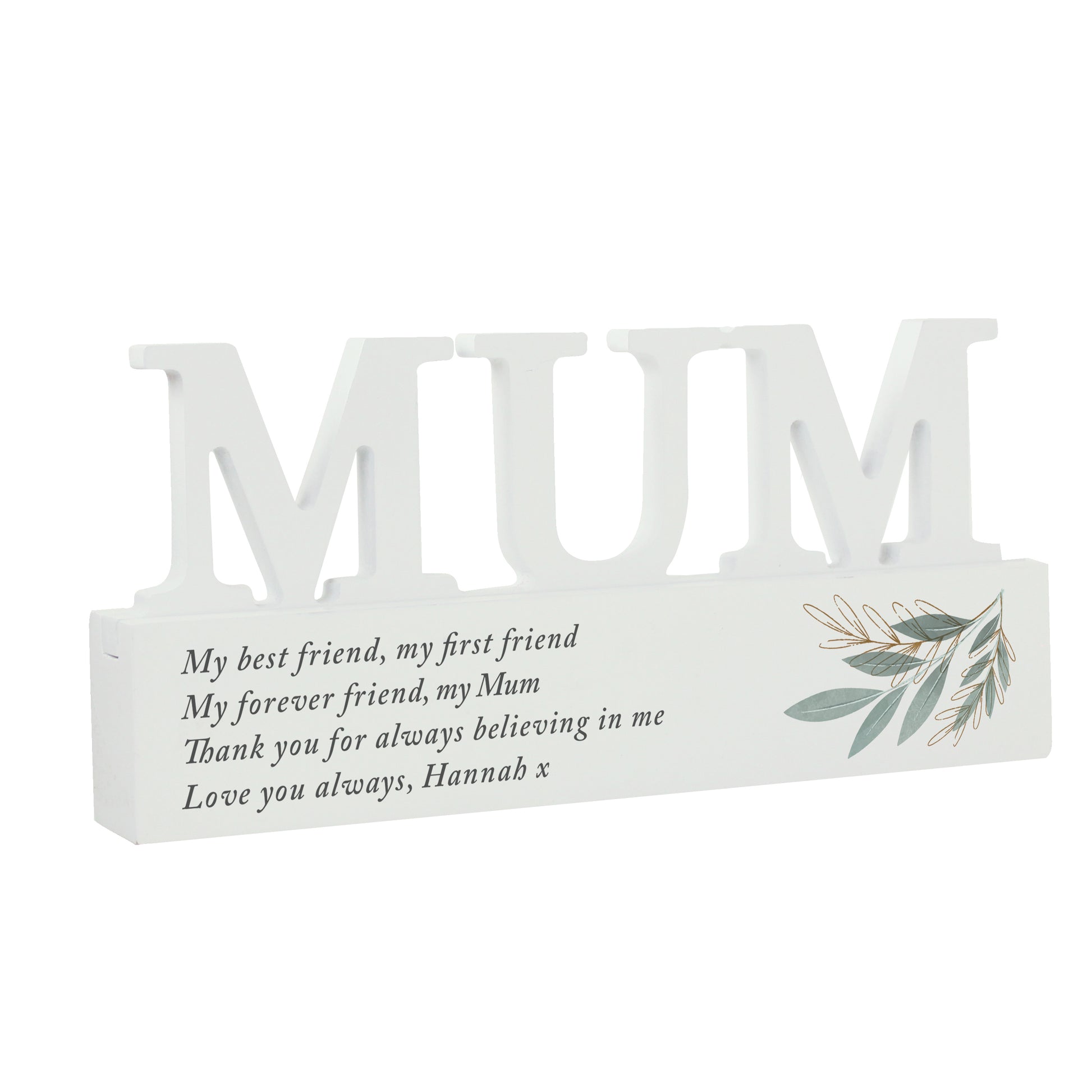Personalised Botanical Wooden Mum Ornament - MK&JD Gifts