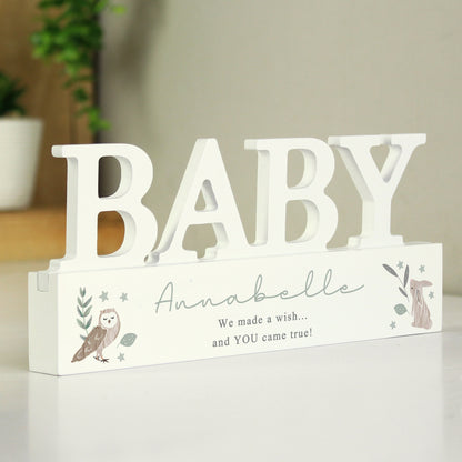 Personalised Woodland Wooden Baby Ornament - MK&JD Gifts