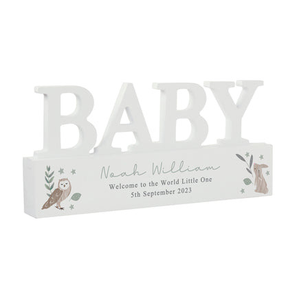 Personalised Woodland Wooden Baby Ornament - MK&JD Gifts