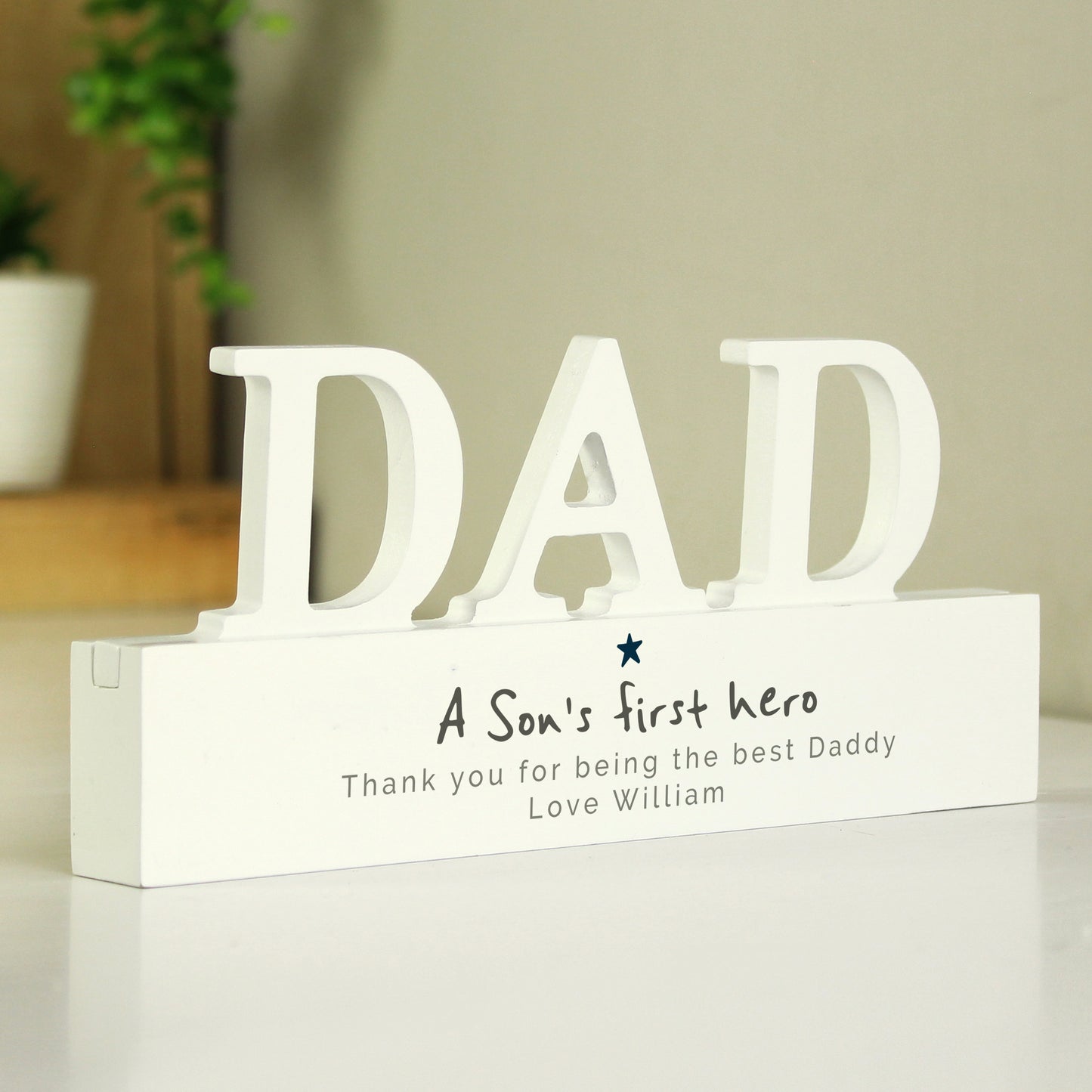Personalised A Sons First Hero Wooden Dad Ornament - MK&JD Gifts