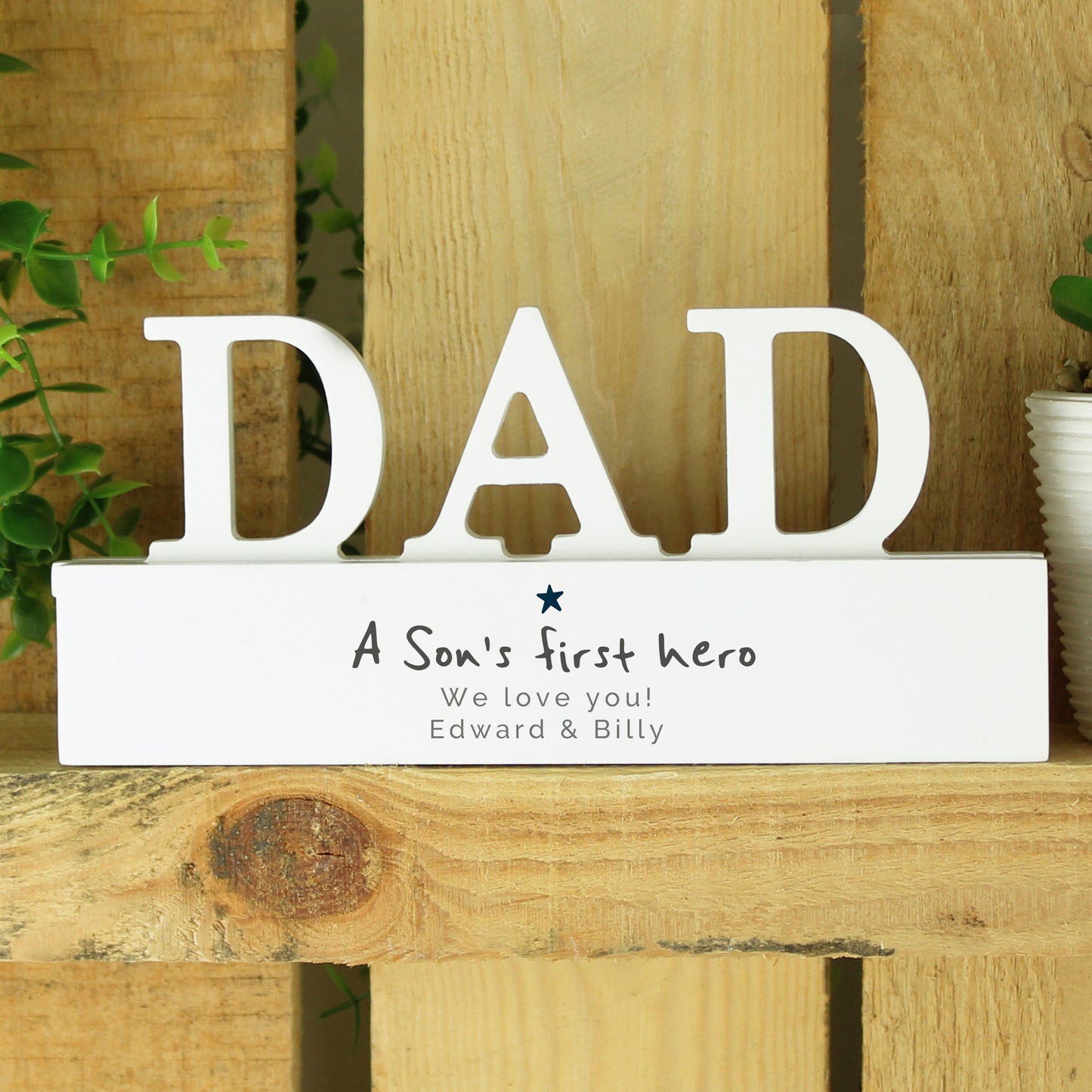 Personalised A Sons First Hero Wooden Dad Ornament - MK&JD Gifts