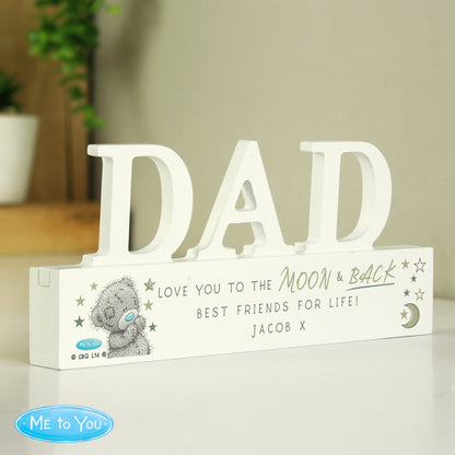 Personalised Me To You Moon and Back Wooden Dad Ornament - MK&JD Gifts