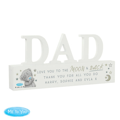 Personalised Me To You Moon and Back Wooden Dad Ornament - MK&JD Gifts