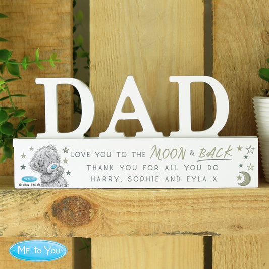 Personalised Me To You Moon and Back Wooden Dad Ornament - MK&JD Gifts