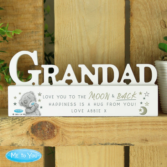Personalised Me To You Moon and Back Wooden Grandad Ornament - MK&JD Gifts