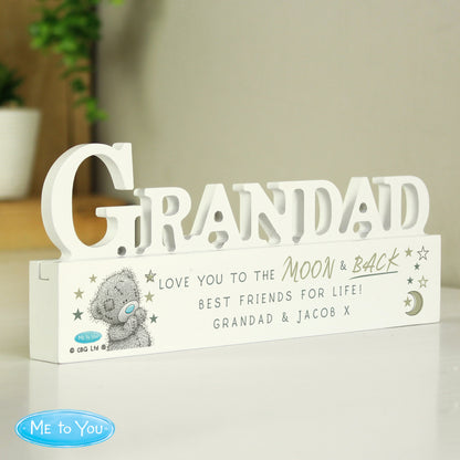Personalised Me To You Moon and Back Wooden Grandad Ornament - MK&JD Gifts