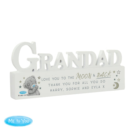 Personalised Me To You Moon and Back Wooden Grandad Ornament - MK&JD Gifts