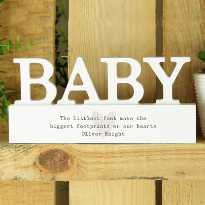 Personalised Free Text Heart Wooden Baby Ornament - MK&JD Gifts