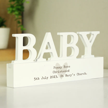 Personalised Free Text Heart Wooden Baby Ornament - MK&JD Gifts