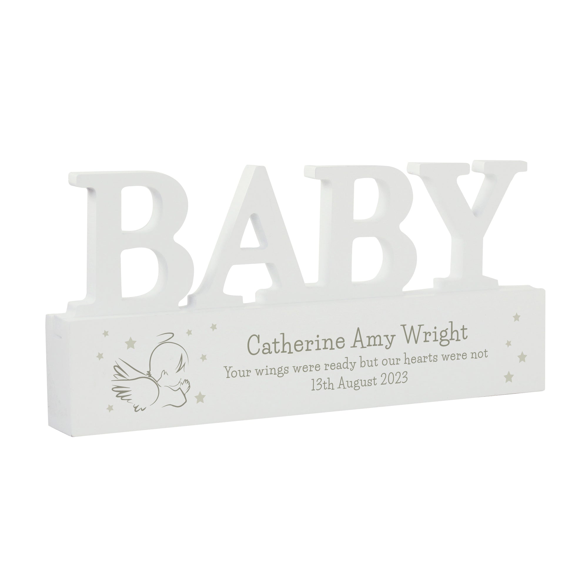 Personalised Memorial Wooden Baby Ornament - MK&JD Gifts