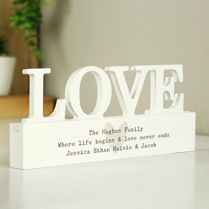 Personalised Free Text Heart Wooden Love Ornament - MK&JD Gifts