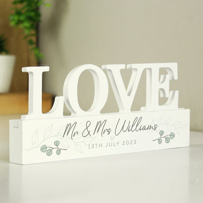 Personalised Botanical Wooden Love Ornament - MK&JD Gifts