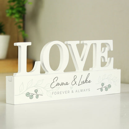 Personalised Botanical Wooden Love Ornament - MK&JD Gifts