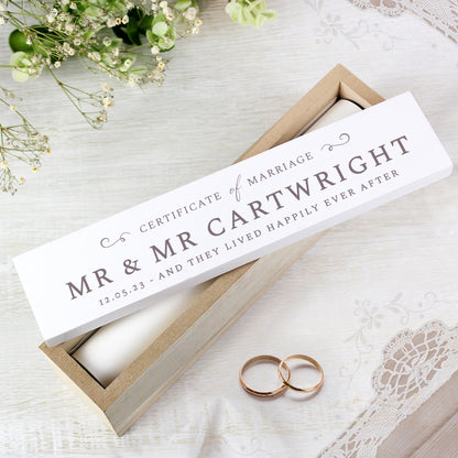 Personalised Wedding Wooden Certificate Holder - MK&JD Gifts