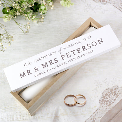 Personalised Wedding Wooden Certificate Holder - MK&JD Gifts