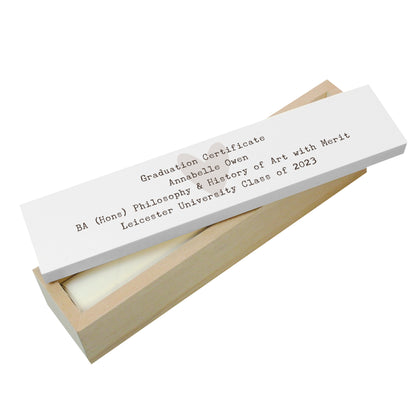 Personalised Free Text Wooden Certificate Holder - MK&JD Gifts