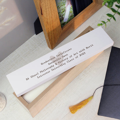 Personalised Free Text Wooden Certificate Holder - MK&JD Gifts