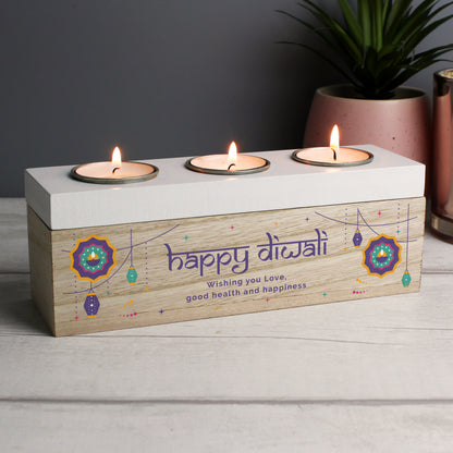 Personalised Diwali Triple Tealight Box - MK&JD Gifts