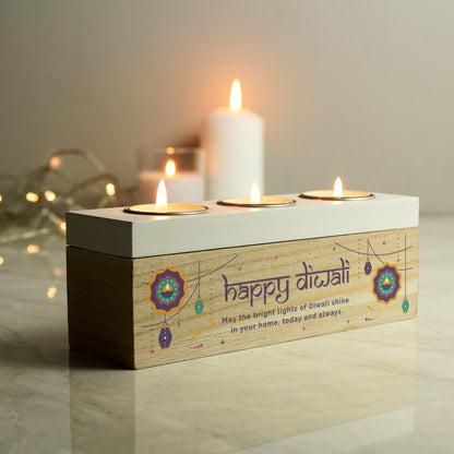 Personalised Diwali Triple Tealight Box - MK&JD Gifts
