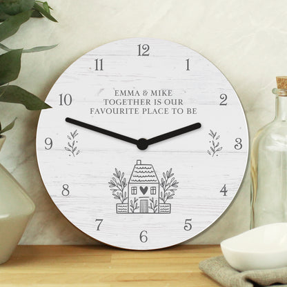 Personalised HOME Shabby Chic Wooden Clock - MK&JD Gifts