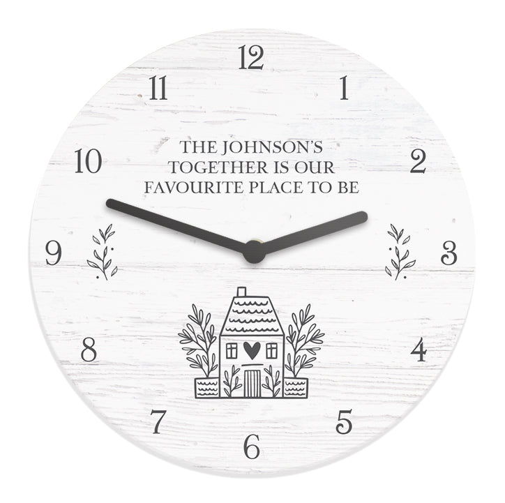 Personalised HOME Shabby Chic Wooden Clock - MK&JD Gifts
