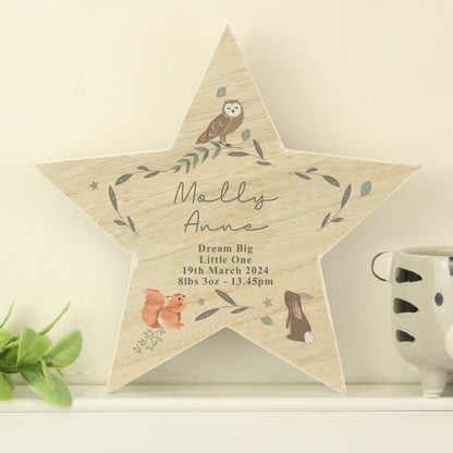 Personalised Woodland Animal Star Ornament - MK&JD Gifts