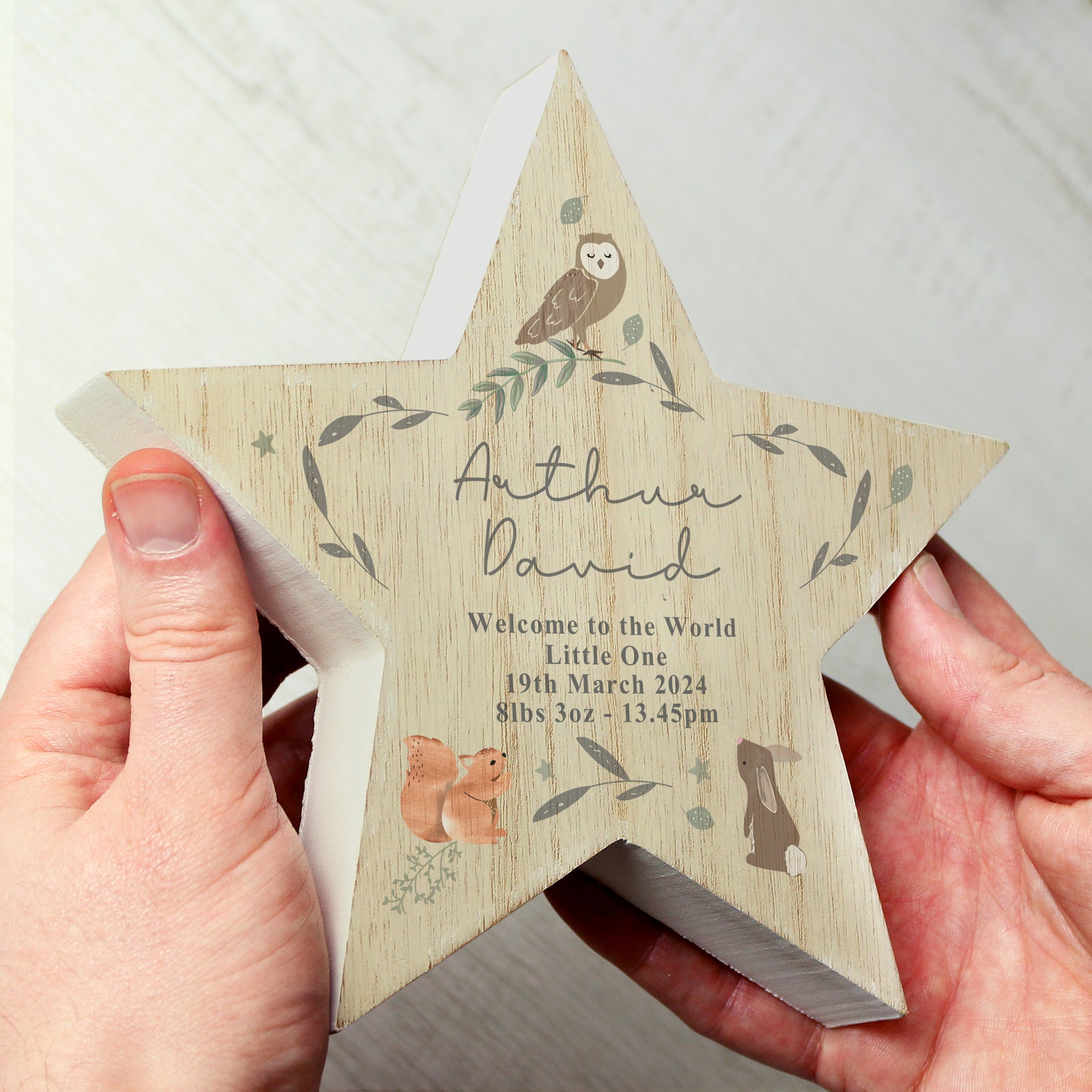 Personalised Woodland Animal Star Ornament - MK&JD Gifts
