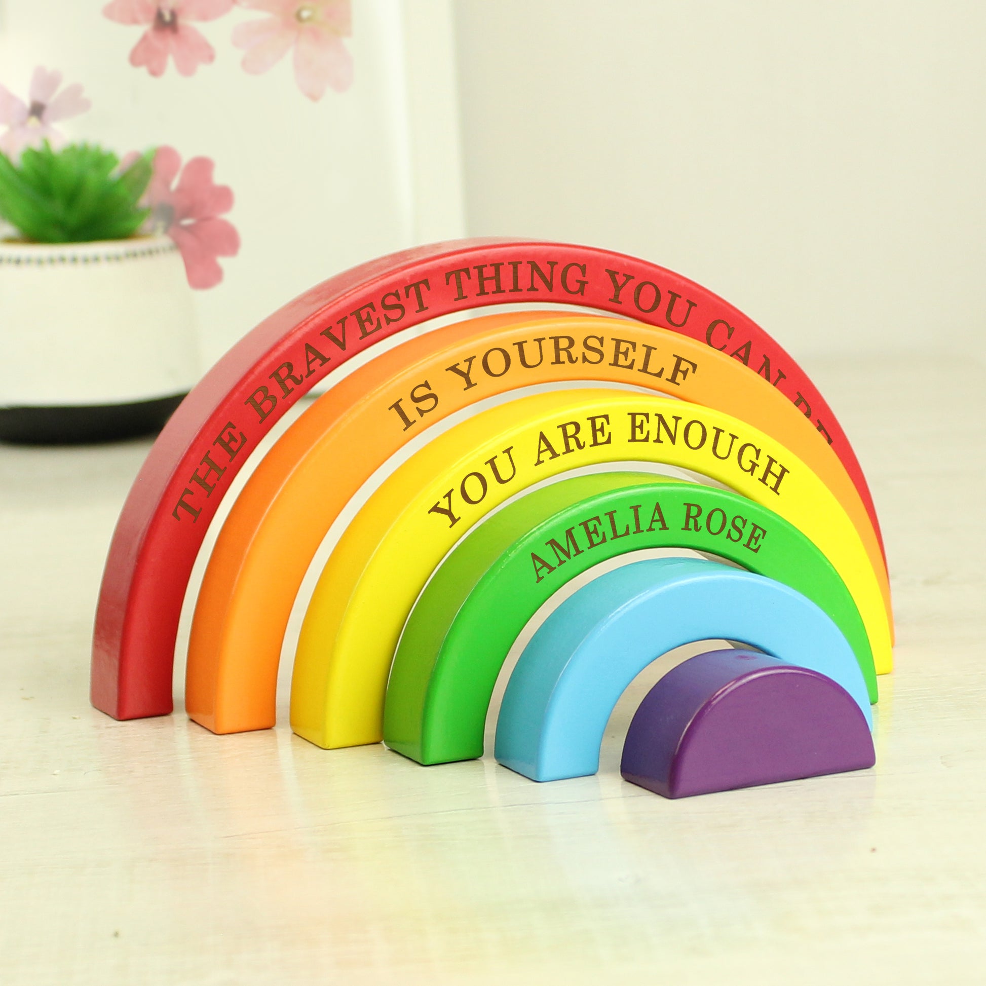 Personalised Wooden Rainbow Stacker - MK&JD Gifts