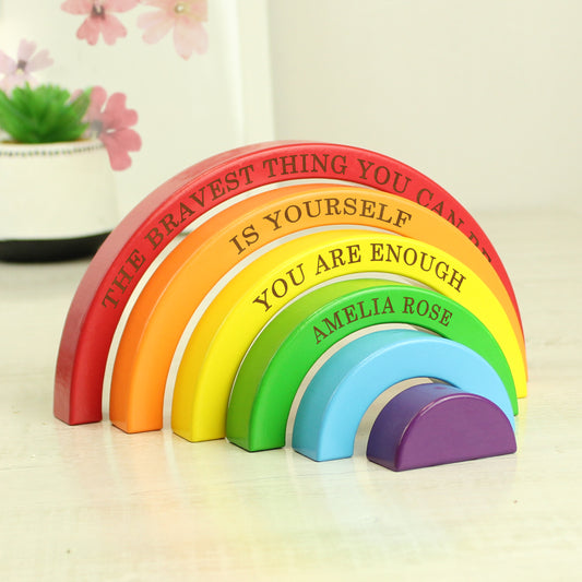 Personalised Wooden Rainbow Stacker - MK&JD Gifts