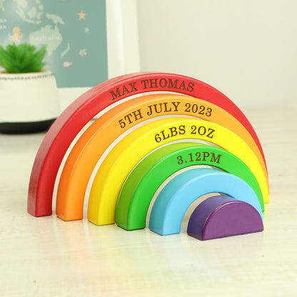 Personalised Wooden Rainbow Stacker - MK&JD Gifts