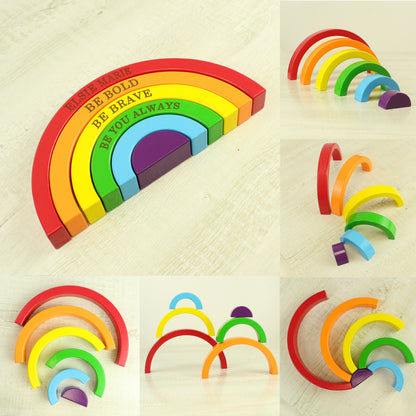 Personalised Wooden Rainbow Stacker - MK&JD Gifts
