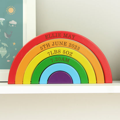 Personalised Wooden Rainbow Stacker - MK&JD Gifts