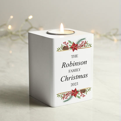 Personalised Christmas Wooden Tealight Holder - MK&JD Gifts