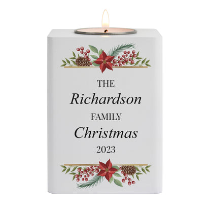 Personalised Christmas Wooden Tealight Holder - MK&JD Gifts