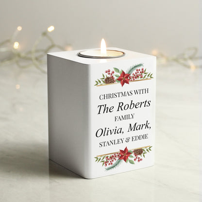 Personalised Christmas Wooden Tealight Holder - MK&JD Gifts