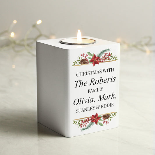 Personalised Christmas Wooden Tealight Holder - MK&JD Gifts