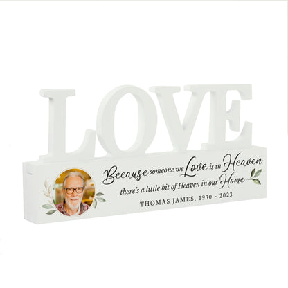 Personalised Botanical Memorial Photo Upload Wooden Love Ornament - MK&JD Gifts
