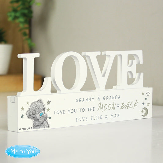 Personalised Me To You Moon and Back Wooden Love Ornament - MK&JD Gifts