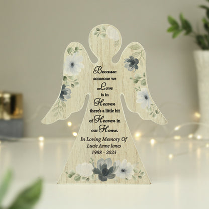 Personalised Memorial Wooden Angel Ornament - MK&JD Gifts