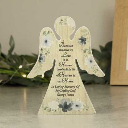 Personalised Memorial Wooden Angel Ornament - MK&JD Gifts