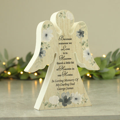 Personalised Memorial Wooden Angel Ornament - MK&JD Gifts
