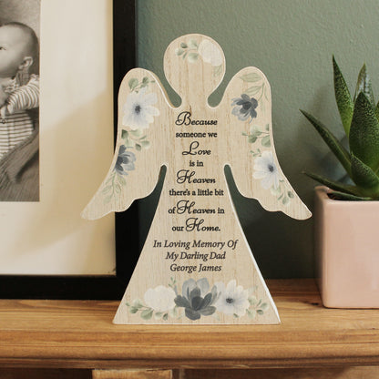 Personalised Memorial Wooden Angel Ornament - MK&JD Gifts
