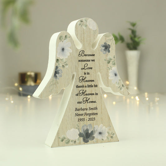 Personalised Memorial Wooden Angel Ornament - MK&JD Gifts