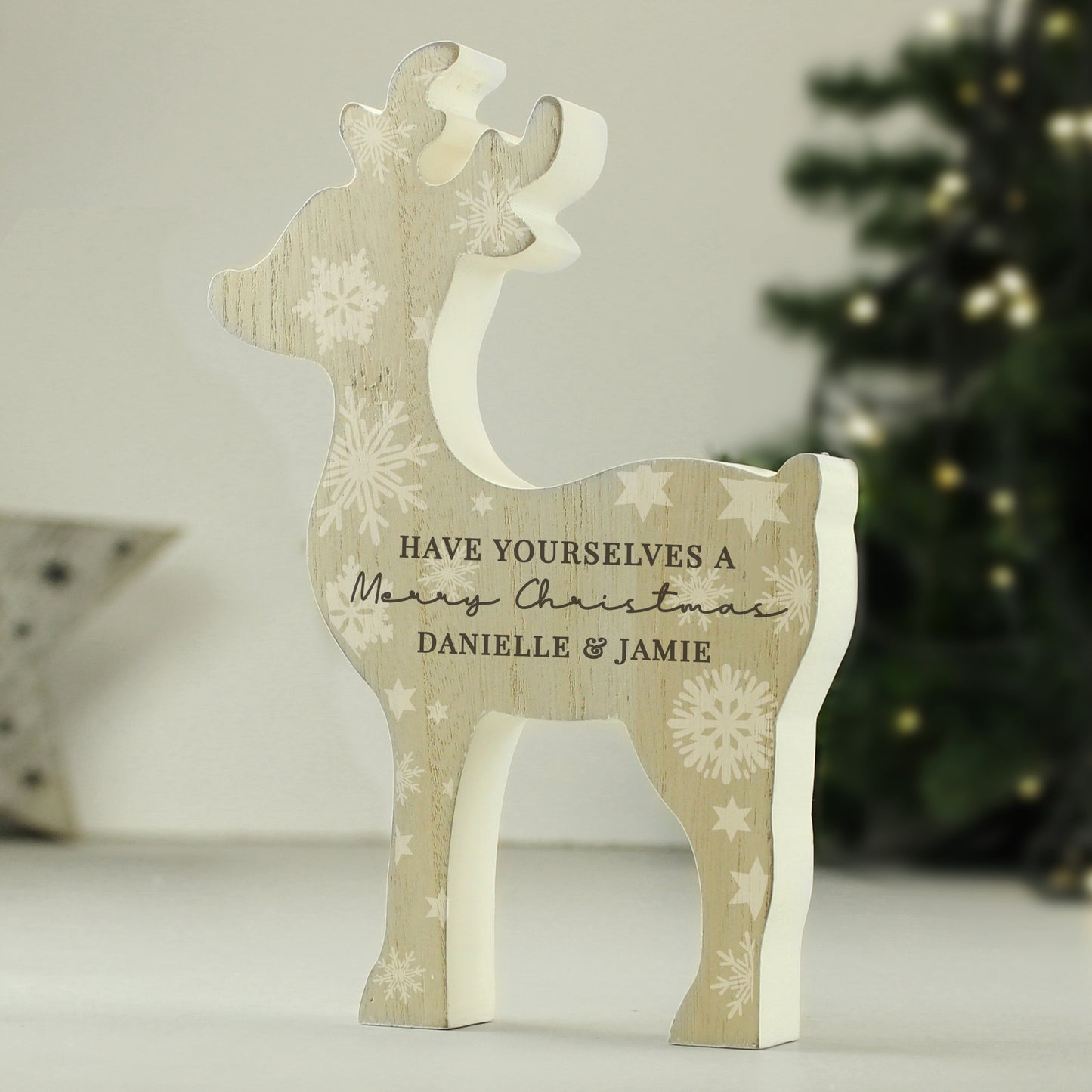 Personalised Snowflake Reindeer Ornament - MK&JD Gifts