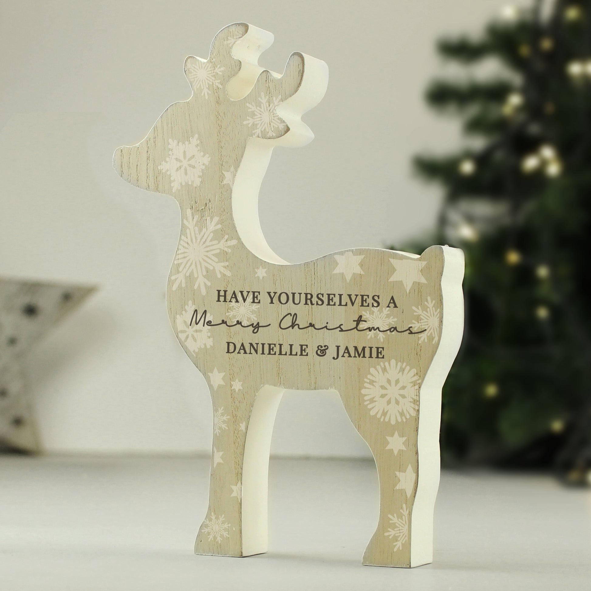 Personalised Snowflake Reindeer Ornament - MK&JD Gifts