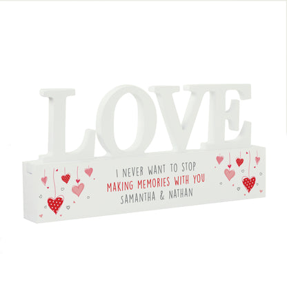 Personalised Red Hearts Wooden Love Ornament - MK&JD Gifts